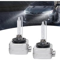 2 Stück D1S-Autolampen, 6000 K Kaltweiß, superheller Scheinwerfer mit Metall-Sprengring und Sockel, Plug-and-Play-Ersatz für Fernlicht und von COOCHEER