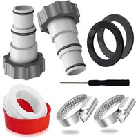 32 38, 38 mm Poolschlauchadapter, Intex 32 38 Pooladapter, Intex Pumpenanschluss Grau 32 38, 38 mm Poolschlauchadapter, Intex 32 38 Pooladapter, Intex Pumpenanschluss Grau von COOCHEER