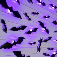 36 Stück 3D-LED-Fledermaus-Wandaufkleber, Halloween-Dekoration, 4 verschiedene Größen, abnehmbare PVC-Wandaufkleber, für Fensterdekoration im 36 Stück 3D-LED-Fledermaus-Wandaufkleber, Halloween-Dekoration, 4 verschiedene Größen, abnehmbare PVC-Wandaufkleber, für Fensterdekoration im von COOCHEER