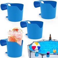 4-teiliger Pool-Getränkehalter, blauer Pool-Getränkehalter aus Kunststoff, abnehmbarer Getränkehalter, multifunktionaler Getränkehalter am Pool für von COOCHEER