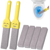 Bimsstein-Toilettenbürste mit zwei Griffen - Auswechselbare Reinigungsbürste für Pool und Toiletten - 6-teilig zum Entfernen von Kalk von COOCHEER