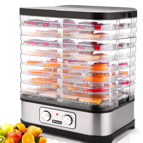 COOCHEER Dörrgerät mit 8 Etagen, Obst-Dörrgerät, 400 W Obst- und Gemüse-Dörrgerät mit 72-Stunden-Timer und einstellbarer Temperatur, mechanische Einstellung, BPA-frei von COOCHEER