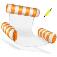 3-in-1 aufblasbare Poolmatratze – extra große Hängematte, faltbarer und tragbarer Loungesessel für Erwachsene, Größe 90 x 96 cm, ideal für Strand von COOCHEER