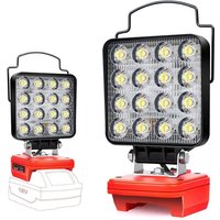 Coocheer - Akku-Licht für Milwaukee M18 18 v, 48 w Akku, LED-Arbeitslicht-Akku, heller LED-Scheinwerfer-Akku, Akku-Scheinwerfer mit Typ-C und von COOCHEER