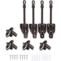 Coocheer - Ersatzteile für Sonnenschutz: Clip, Endschlaufen-Set, wetterfest, kompatibel mit Coolaroo-Rollos für den Außenbereich (braun, 2er-Pack) von COOCHEER