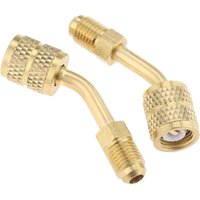 Coocheer - R410a 5/16 Buchse, 1/4 Stecker SAE-Drehadapter für Mini-Split-, Klimaanlagen-, hvac- und Kühlsysteme mit 45°-Kniestück-Auswerfer, 2er-Pack Coocheer - R410a 5/16 Buchse, 1/4 Stecker SAE-Drehadapter für Mini-Split-, Klimaanlagen-, hvac- und Kühlsysteme mit 45°-Kniestück-Auswerfer, 2er-Pack von COOCHEER