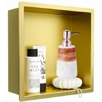 Duschnische aus Edelstahl mit Duschgelspender, 30 x 32 x 12 cm, Gold, keine Fliesen erforderlich, versenkbares Duschregal, Nische, Duschnische aus Edelstahl mit Duschgelspender, 30 x 32 x 12 cm, Gold, keine Fliesen erforderlich, versenkbares Duschregal, Nische, von COOCHEER