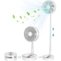 Faltbarer Tischventilator, über usb wiederaufladbarer tragbarer einziehbarer Ventilator, 4 Geschwindigkeitsstufen, 7200 mAh leiser Tischventilator von COOCHEER