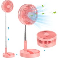 Faltbarer Tischventilator, über usb wiederaufladbarer tragbarer einziehbarer Ventilator, 4 Geschwindigkeitsstufen, 7200 mAh leiser Tischventilator von COOCHEER
