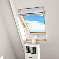 Fensterabdichtung für Mobile Klimageräte Dachfenster, Hot Air Stop zum Anbringen an Schwingfenster, Fensterabdichtung Klimaanlage für max. 390cm von COOCHEER