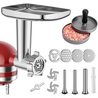 Fleischwolf-Aufsatz aus Metall für KitchenAid-Küchenmaschine, Wurstfüller-Aufsatz, inkl. 3 Wurstfüller-Aufsätze, KitchenAid-Fleischwolf Fleischwolf-Aufsatz aus Metall für KitchenAid-Küchenmaschine, Wurstfüller-Aufsatz, inkl. 3 Wurstfüller-Aufsätze, KitchenAid-Fleischwolf von COOCHEER