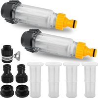 Gartenschlauch Wasserfilter, 2 Stück 3/4 Zoll Wasservorfilter, Wasserfilterset mit 4 Filtereinsätzen und 5 Quick Connect Adaptern für Gartenschlauch Wasserfilter, 2 Stück 3/4 Zoll Wasservorfilter, Wasserfilterset mit 4 Filtereinsätzen und 5 Quick Connect Adaptern für von COOCHEER