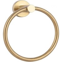 Handtuchring aus gebürstetem Edelstahl, Handtuchhalter, einzelner runder Handtuchhalter für moderne Badezimmer, Bauernhausküche, Wandmontage (Gold) von COOCHEER