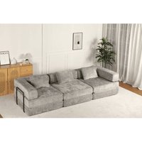 Klappbares Schlafsofa/Bodensofa, rahmenloses Modulsofa, Chenille-Stoff, geeignet für Wohn- und Schlafzimmer, hellgrau Klappbares Schlafsofa/Bodensofa, rahmenloses Modulsofa, Chenille-Stoff, geeignet für Wohn- und Schlafzimmer, hellgrau von COOCHEER
