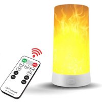 LED-Flammeneffektlicht, Flammenlicht mit Fernbedienung und Timer, über usb wiederaufladbar, 4 Modi, wasserdichtes Feuerlicht, Lagerfeuer, von COOCHEER