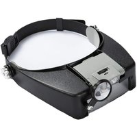 Lupenhelm mit LED-Beleuchtung – 1,5-facher – 10-facher Zoom – Helm-Kopfband-Lupe mit Licht zum Lesen, Juwelieren, Nähen und Heimwerken – Grau von COOCHEER