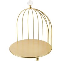 Présentoir à gâteaux vintage en fer pour cage à oiseaux - Plateau de service doré pour cupcakes et desserts - Support de table doré - Bol à fruits von COOCHEER