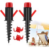 Schirmständer, Schirmhülle, robuste Erdspieße mit Haken, passend für Schirmstangen mit Durchmesser 20–32 mm, Strand- und Bodenschirmständer Schirmständer, Schirmhülle, robuste Erdspieße mit Haken, passend für Schirmstangen mit Durchmesser 20–32 mm, Strand- und Bodenschirmständer von COOCHEER