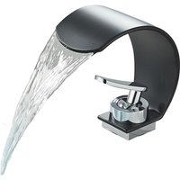 Schwarzer Messing-Mischbatterie für Küchenspülen, Warm- und Kaltwasserhahn, moderner und eleganter High-End-Wasserhahn (Farbe: Chrom) von COOCHEER