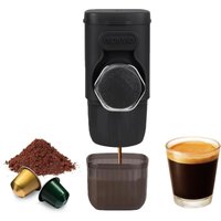 Tragbare Kaffeemaschine, 2 in 1 Kleine Reisekaffeemaschine für gemahlenen Kaffee und Kapseln, Manuelle Bedienung, Kleine Tragbare Kaffeemaschine für von COOCHEER