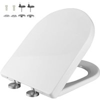 U-förmiger Toilettensitz, Toilettenschüssel mit Fallbremse, Toilettensitz mit Absenkautomatik, universeller Toilettensitz, weiß von COOCHEER