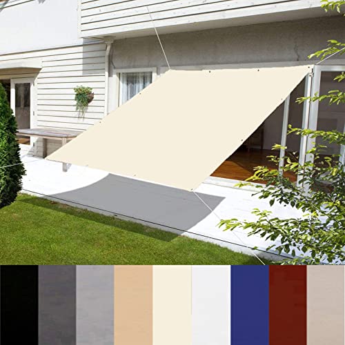 Sonnensegel 170x500cm Wasserdicht 95% UV Schutz Sonnensegel Schattentuch Windschutz mit Ösen und Befestigungsseile für Garten Terrasse Camping Warmweiß von COOHEM