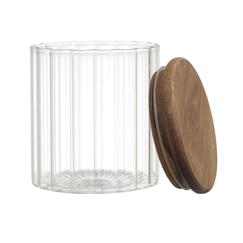 COOK CONCEPT, KA0377, Transparent Glass Storage jar with Acacia lid, modern and Practical Design, ideal for Food and Various Objects, 50 cl, Natural von COOK CONCEPT