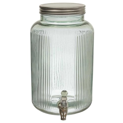 COOK CONCEPT, KA0495, 5L Colored Glass Fountain for Drinks and Aperitifs - Ideal for Cocktails, Beers and Juices - Elegant and Practical Design - Green, 5 Liters von COOK CONCEPT