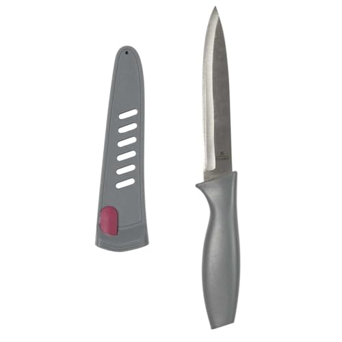 COOK CONCEPT, KD32781, Kitchen Knife with Integrated Sharpener, Ergonomic Design, Versatile for Cutting, Chopping and Slicing, Stainless Steel, 23 cm, Gray von COOK CONCEPT