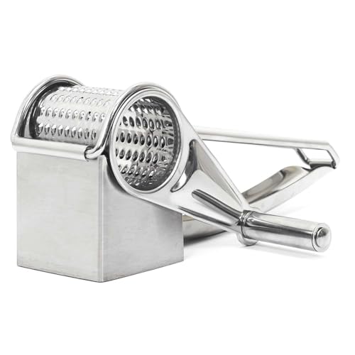 COOK CONCEPT, KU6648, Manual Stainless Steel Cheese Grater, modern and elegant Design, Easy to use and clean, compact Dimensions 20x6x8 cm, Silver Color von COOK CONCEPT