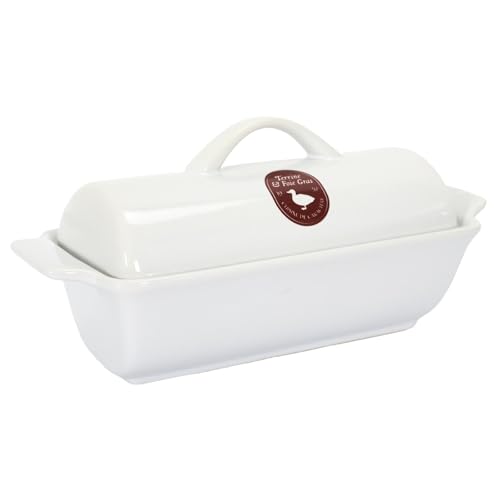 COOK CONCEPT GESCHMACK UND GESCHMACK KC24201 Medallion Foie Gras Terrine, GRES, Weiß Rot Weiß-Grau, für 500gr, Sortiert von COOK CONCEPT