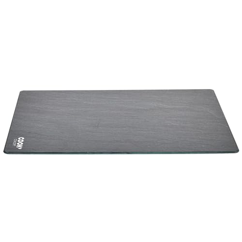 Cook Concept KD3349 Schneidebrett, rechteckig, aus gehärtetem Glas, Schiefer-Effekt, Schwarz/Grau, H 0,4 x 30 x 40 cm von COOK CONCEPT