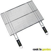 Cook'in Garden - Doppelter Grillrost für Barbecue - 60x40cm - Rechteckig-Cook in Garden von COOK'IN GARDEN