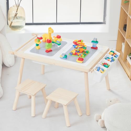 COOKIE BUNNY Kids Activity Table Building Blocks Table and Chair Set, 5 in 1 Wooden Sand and Water Table for Building Blocks, Drawing, Learning, Dining, Gift for Boy & Girl 3-10 Years Old COOKIE BUNNY Kids Activity Table Building Blocks Table and Chair Set, 5 in 1 Wooden Sand and Water Table for Building Blocks, Drawing, Learning, Dining, Gift for Boy & Girl 3-10 Years Old von COOKIE BUNNY