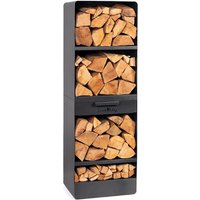 CookKing Stahl Kaminholzregal Vento Schwarz 40x30x120 cm von COOKKING