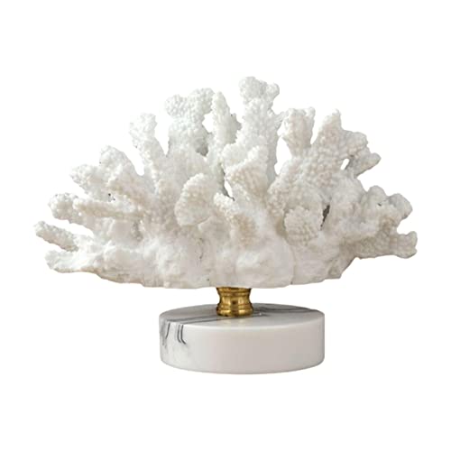 COOKOE Kunstharz-Figur, weiße Koralle, Schreibtisch-Ornament, Geschenk-Statue, Regal von COOKOE