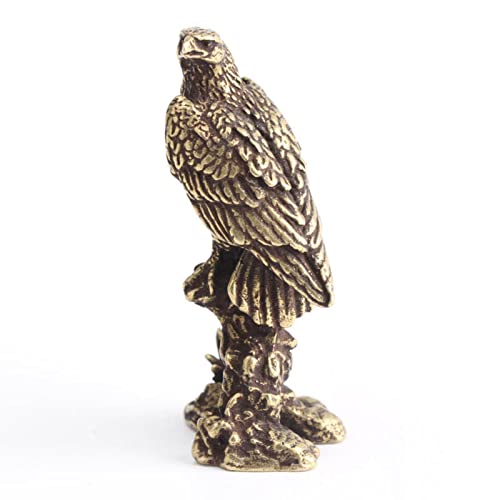 Miniatur-Skulptur, Adler-Statue, handgefertigt, Vintage-Kupfer-Vogel-Figur für den Innenbereich, Schreibtisch, Tierdekoration von COOKOE