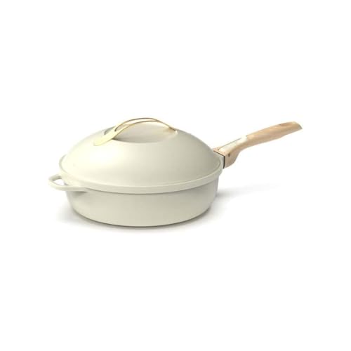 COOKUT - Die fabelhafte 8-in-1-Pfanne – "Kleines Modell 24 cm" – ein einzelnes Werkzeug, das Pfanne, Topf, Schmorpfanne, Schmortopf ersetzt – 2 abnehmbare Griffe, Dampf-/Frittierkorb, Holzspatel – von COOKUT