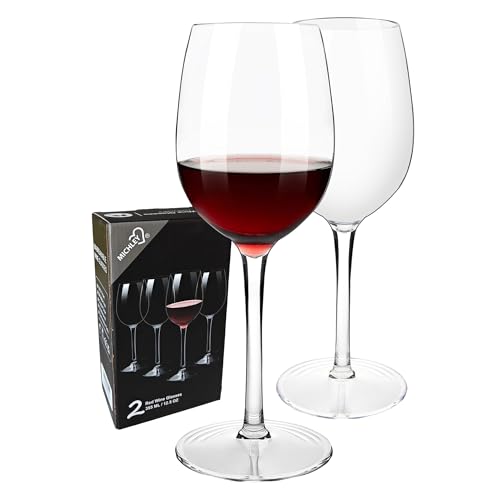 COOKY.D Tritan-Plastic Rotweingläser 355 ML Unzerbrechlich & elegant mit langem Stiel Rotweingläser Hochzeiten,Jubiläen,Valentinstag & Geburtstage Spülmaschinenfest,2er Set von COOKY.D