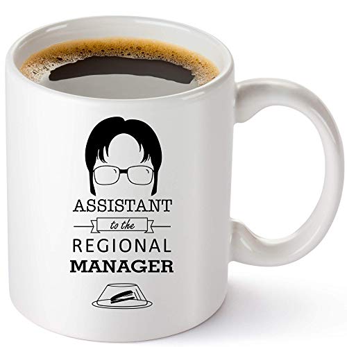 Kaffeetasse mit Aufschrift "Assistant To The Regional Manager" – Office Gifts Funny Dwight Schrute Merchandise 325 ml Sammlerstück Dunder Mifflin Tasse für Damen und Herren von COOL AF