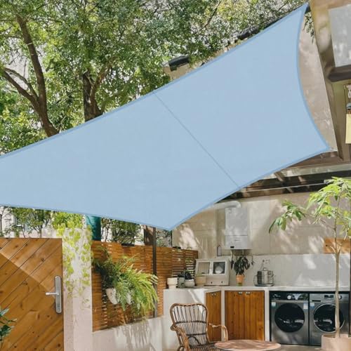COOL AREA Sonnensegel Wasserdicht 2.5x2.5m Rechteckig Sonnenschutz 95% UV Schutz Wasserabweisend Segel PES für Garten Balkon Terrasse-Graublau von COOL AREA