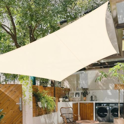 COOL AREA Sonnensegel Wasserdicht 2.5x2.5m Rechteckig Sonnenschutz 95% UV Schutz Wasserabweisend Segel PES für Garten Balkon Terrasse-Helles Khaki von COOL AREA