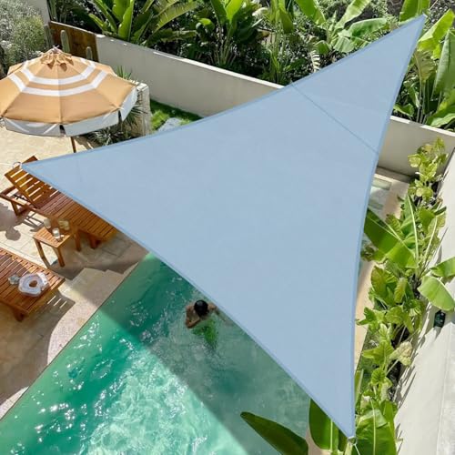 COOL AREA Sonnensegel Wasserdicht 3x3x3m Dreieckig Sonnenschutz 95% UV Schutz Wasserabweisend Segel PES für Garten Balkon Terrasse-Graublau von COOL AREA
