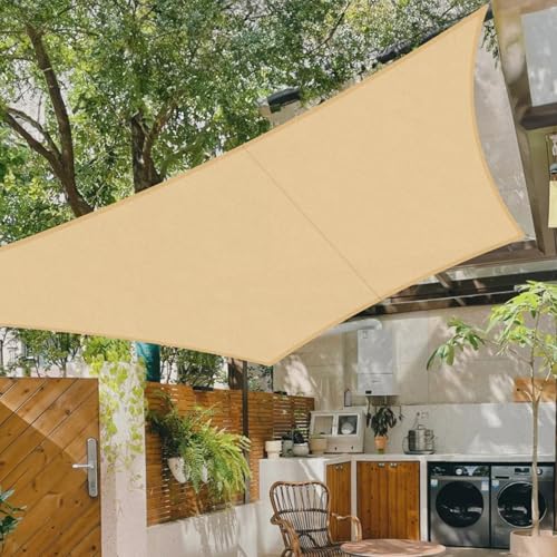 COOL AREA Sonnensegel Wasserdicht Quadratisch 4x4m Sonnenschutz UV Schutz Windschutz,Geeignet für Außenbereiche wie Garten und Balkone,Terrasse,Sand von COOL AREA