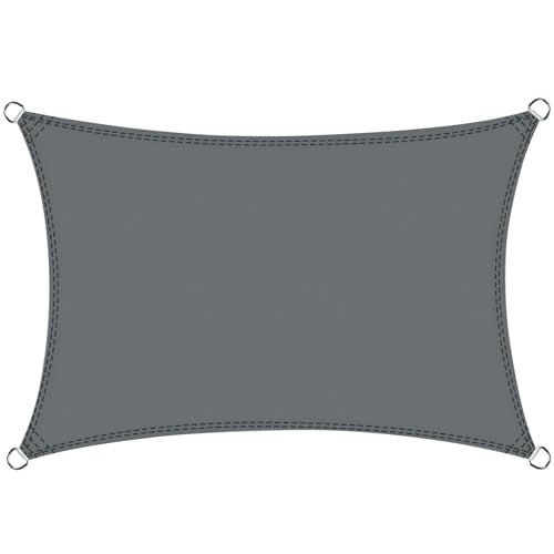 COOL AREA Sonnensegel Wasserdicht Rechteckig 2.5x3.5m Sonnenschutz UV Schutz Windschutz,Geeignet für Außenbereiche wie Garten und Balkone,Terrasse,Antracita von COOL AREA