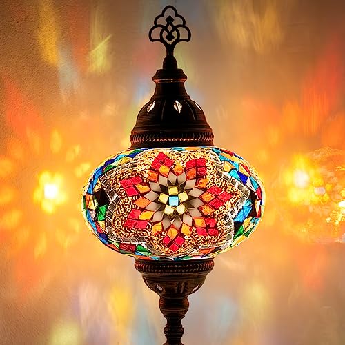 10 Variationen Orientalische Marokkanische Mosaik Tischampe Handgefertigte Türkische Dekorative Mosaiklampe (3-Blumen) von COOL MOSAIK