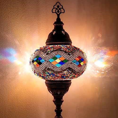 10 Variationen Orientalische Marokkanische Mosaik Tischampe Handgefertigte Türkische Dekorative Mosaiklampe (6-Mehrfarbig) von COOL MOSAIK