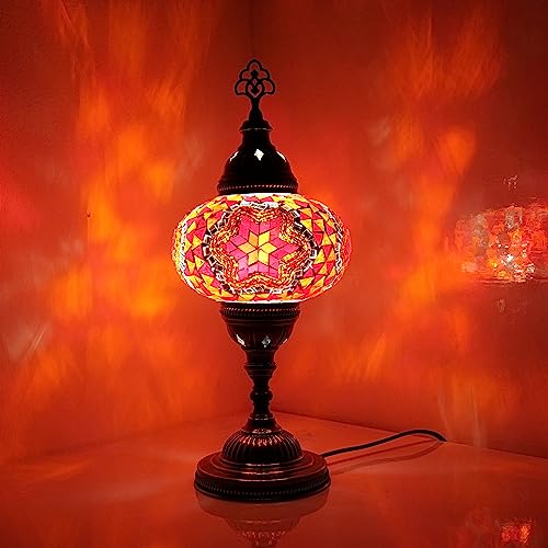 10 Variationen Orientalische Marokkanische Mosaik Tischampe Handgefertigte Türkische Dekorative Mosaiklampe (6-Rot) von COOL MOSAIK