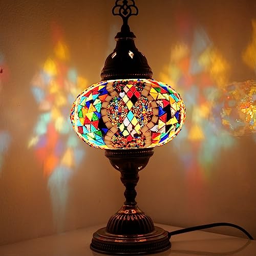 10 Variationen Orientalische Marokkanische Mosaik Tischampe Handgefertigte Türkische Dekorative Mosaiklampe (9-Bunt) von COOL MOSAIK