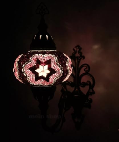 Wandleuchte Orientalische Marokkanische Mosaik Wandlampe Handgefertigte Türkische Dekorative Mosaiklampe L Groß Glaskugel (3096) von COOL MOSAIK